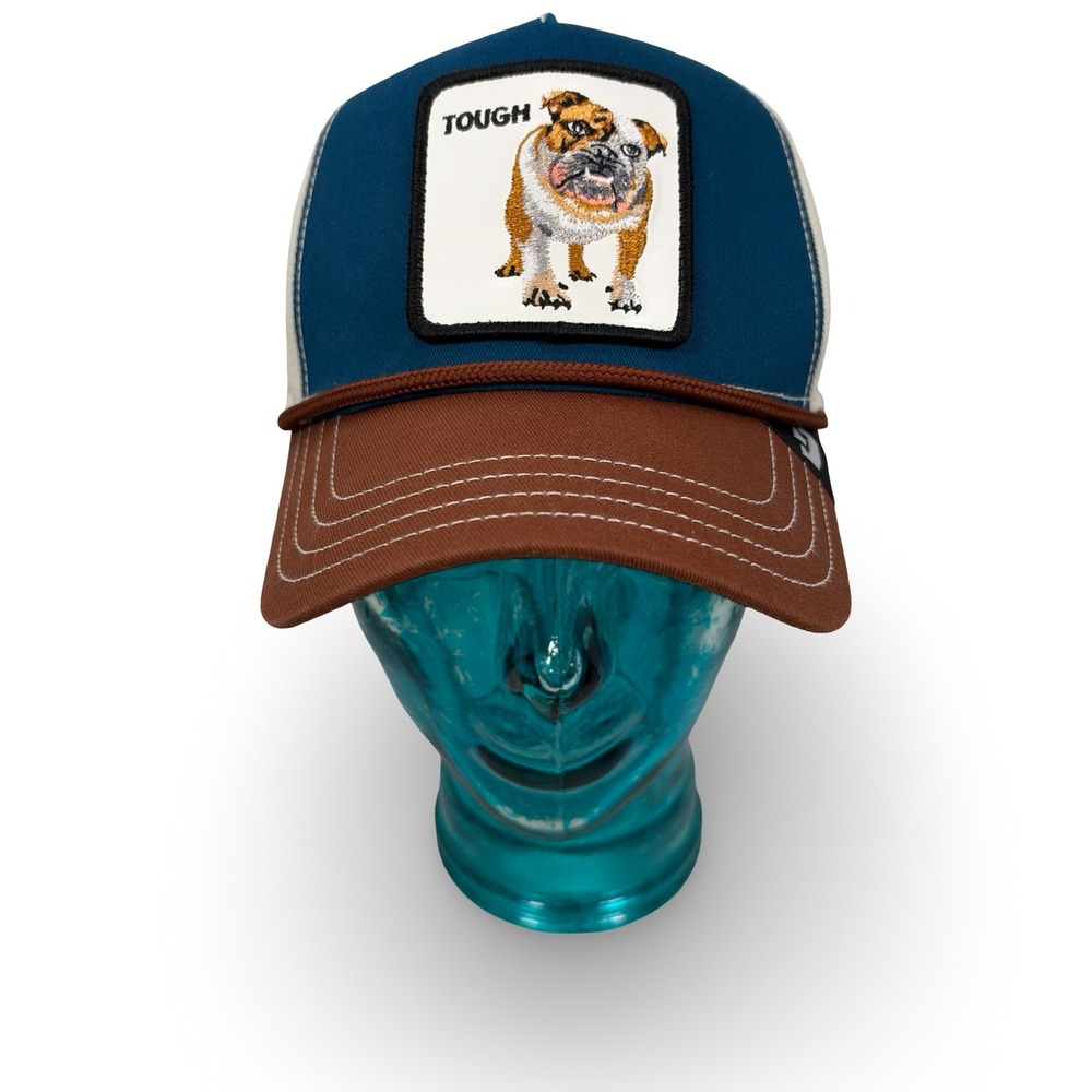 Goorin Bros The Farm Tough Bulldog Trucker Hat Blue Brown Snapback 101-0325